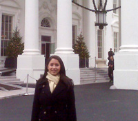 Photo of Gabrielle Equale in front of the White House